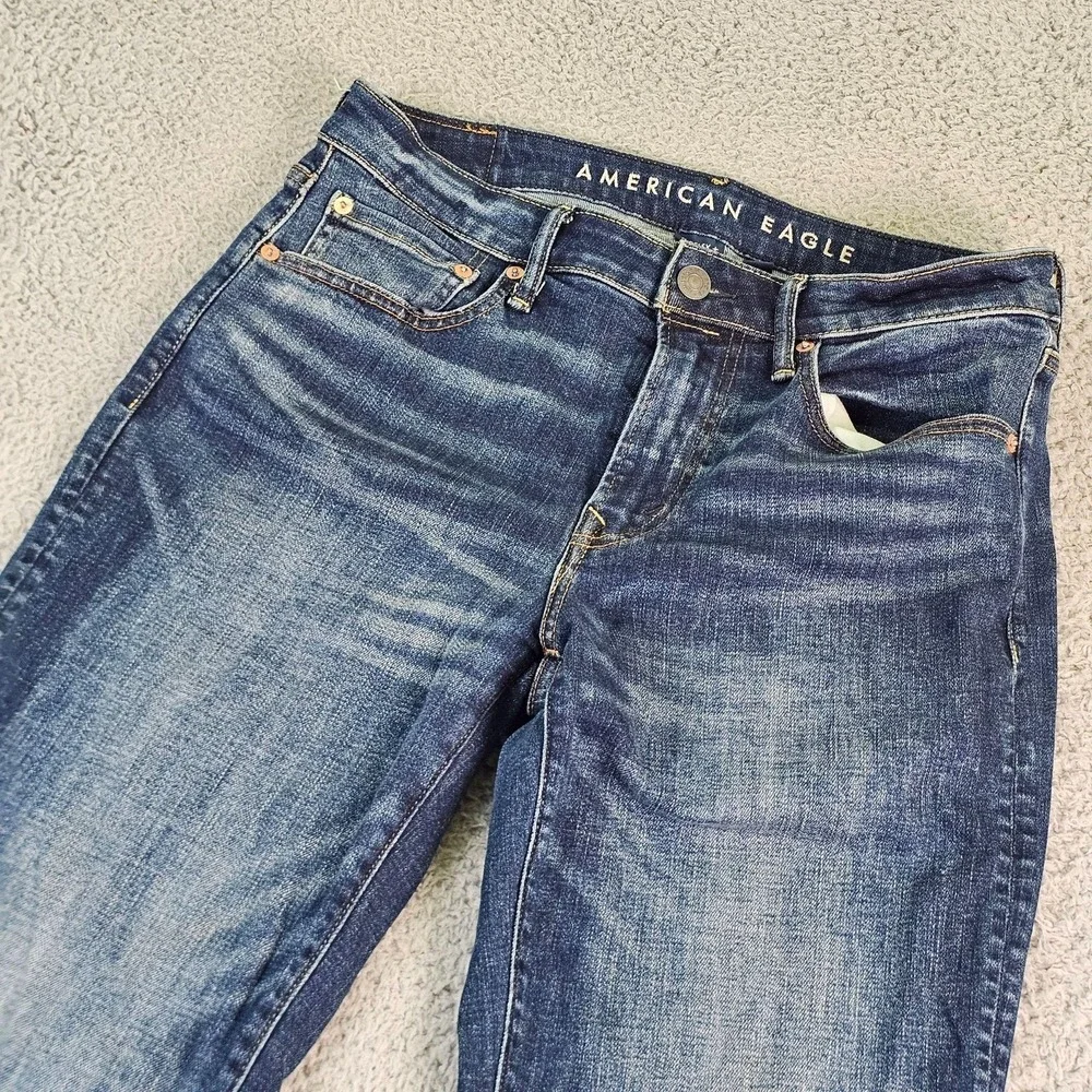 American Eagle Original Straight Jeans Mens‎ 31x30 Blue Airflex+ Denim Stretch